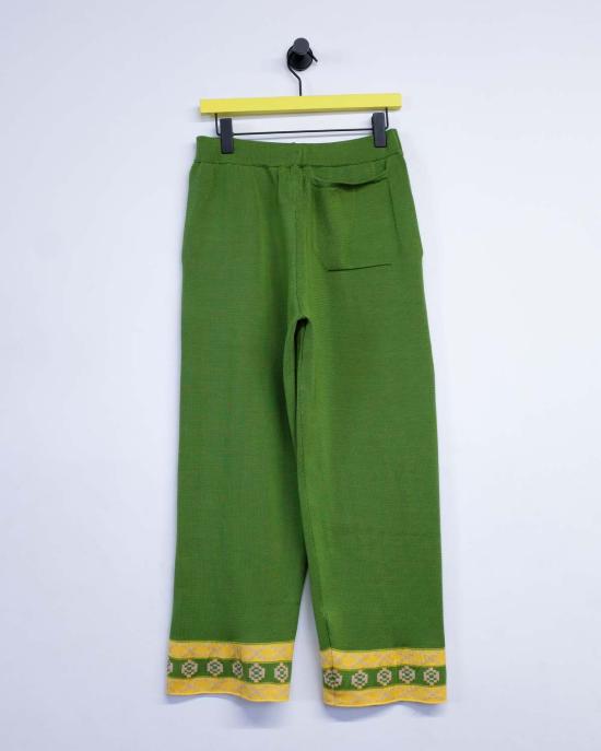  보디 스트레이트 팬츠 보드 웰플리트 자카드 조거 팬츠 라이트 그린/옐로우 - BODE