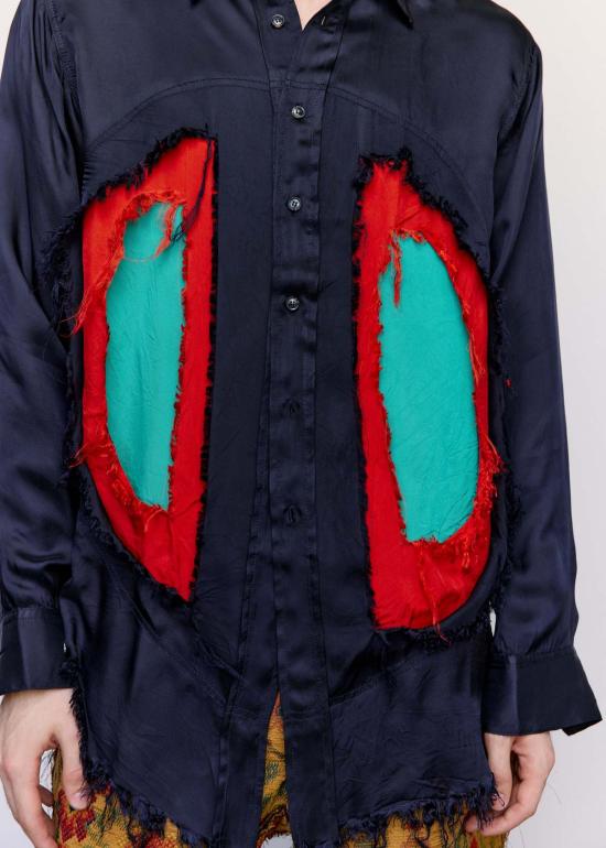  에드워드 커밍 긴팔 셔츠 비스코스 프레잉 폐 윈도우 - EDWARD CUMING