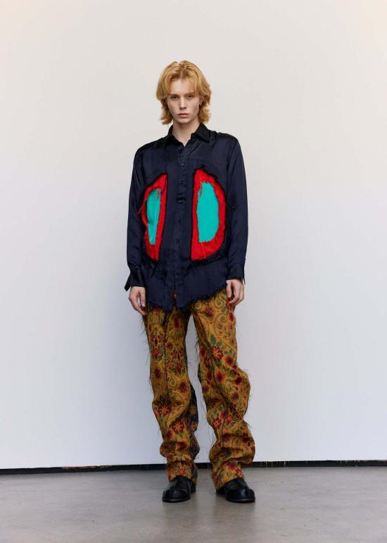  에드워드 커밍 긴팔 셔츠 비스코스 프레잉 폐 윈도우 - EDWARD CUMING