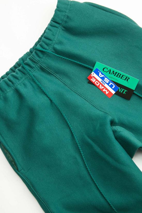  캠버 트레이닝/조거 팬츠 크로스 니트 헤비웨이트 스웨트 팬츠 다크 그린 - CAMBER