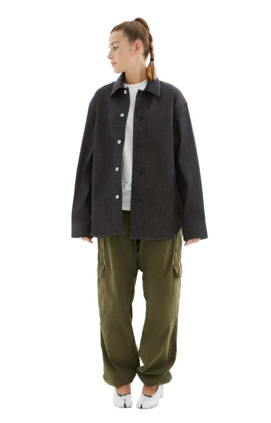  질샌더 자켓 질 샌더 데님 오버 셔츠 다크 블루