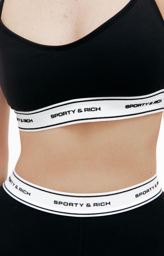  스포티앤리치 브라 스포티 & 리치 Sr 볼드 바이커 숏 블랙 - SPORTY & RICH