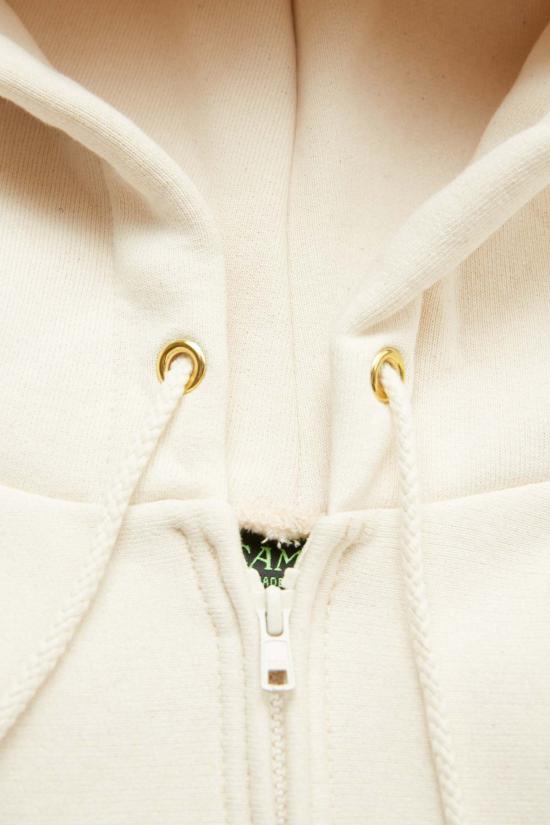  캠버 후드 티셔츠 12온스 헤비웨이트 크로스 니트 지퍼 후드티 내추럴 - CAMBER