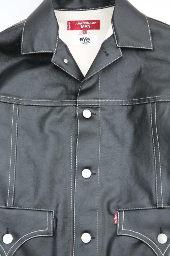  와타나베 준야 데님 자켓 준야 와타나베 맨 X 리바이스 재킷 블랙 코팅 캔버스 - JUNYA WATANABE