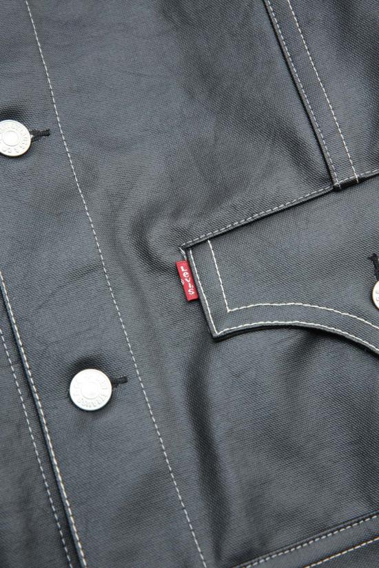  와타나베 준야 데님 자켓 준야 와타나베 맨 X 리바이스 재킷 블랙 코팅 캔버스 - JUNYA WATANABE