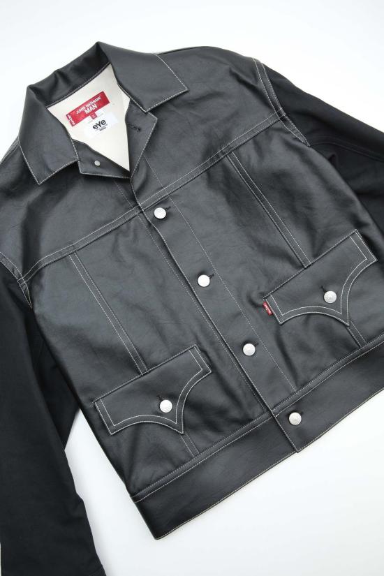  와타나베 준야 데님 자켓 준야 와타나베 맨 X 리바이스 재킷 블랙 코팅 캔버스 - JUNYA WATANABE