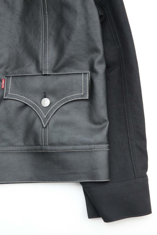  와타나베 준야 데님 자켓 준야 와타나베 맨 X 리바이스 재킷 블랙 코팅 캔버스 - JUNYA WATANABE