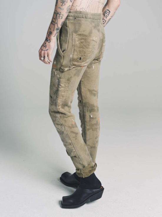  로스트 데이즈 트레이닝/조거 팬츠 프렌치 테리 더블 니 스웨트 팬츠 올리브 - LOST DAZE