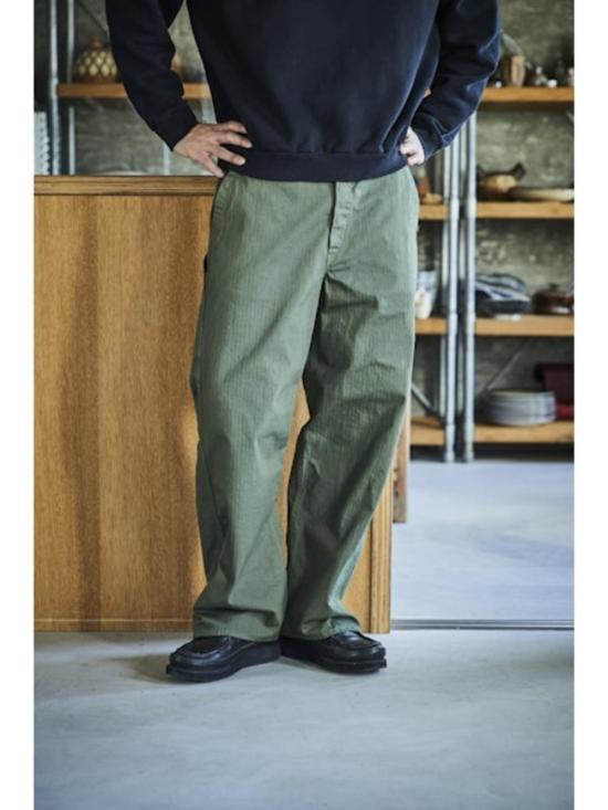  오어슬로우 스트레이트 팬츠 오슬로우 와이드핏 프렌치 워크 팬츠 아미 그린 - ORSLOW