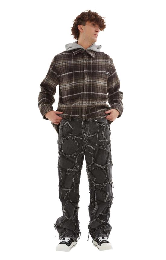  나미아스 데님 팬츠 로고 진 숯