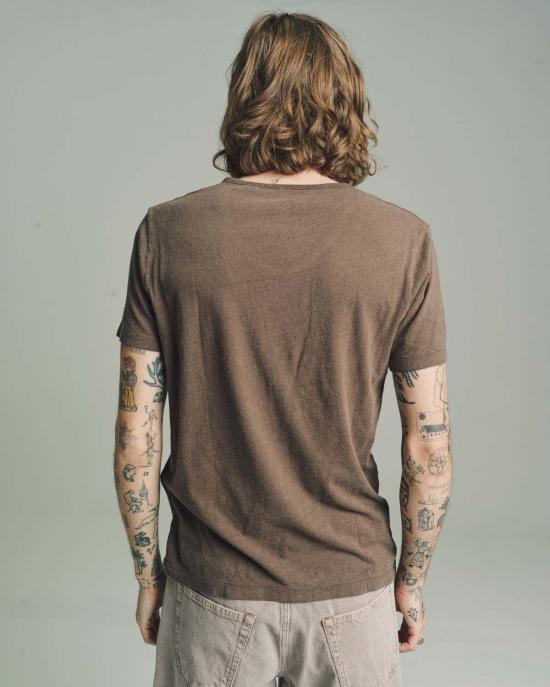  아워레가시 반팔 티셔츠 Our Legacy 코튼 실크 U넥 티셔츠 워시드 숯 - OUR LEGACY