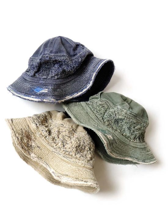  캐피탈 버킷햇 치노 노인과 바다 크래쉬 리메이크 햇 네이비 - KAPITAL