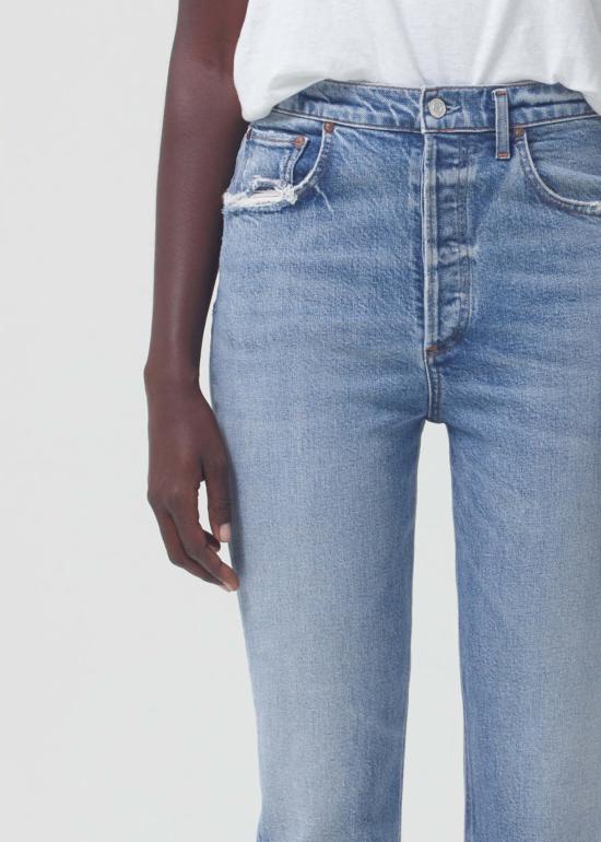  에이골디 데님 팬츠 아골드 라일리 크롭 진 코브 - AGOLDE