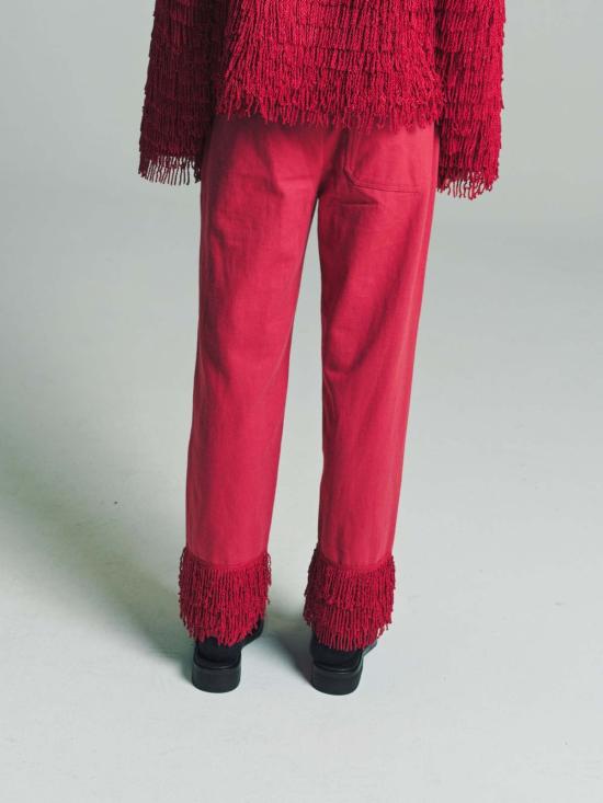  보디 스트레이트 팬츠 보드 불리온 프린지 팬츠 핑크 - BODE