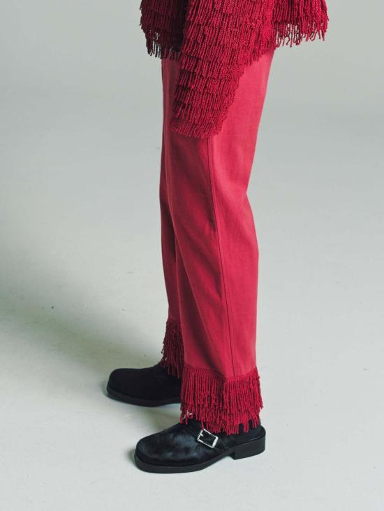  보디 스트레이트 팬츠 보드 불리온 프린지 팬츠 핑크 - BODE