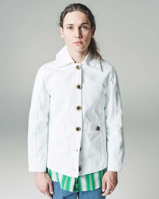  웨일즈보너 자켓 웨일즈 보너 엔자임 워시 데님 헤리티지 재킷 화이트