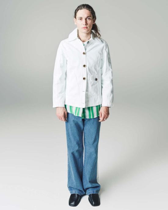  웨일즈보너 자켓 웨일즈 보너 엔자임 워시 데님 헤리티지 재킷 화이트 - WALES BONNER