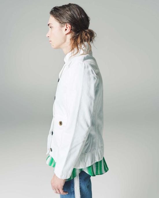  웨일즈보너 자켓 웨일즈 보너 엔자임 워시 데님 헤리티지 재킷 화이트 - WALES BONNER