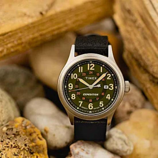  타이맥스 손목시계 Timex Expedition North Sierra 40mm 재활용 소재 패브릭 스트랩 시계 - TIMEX