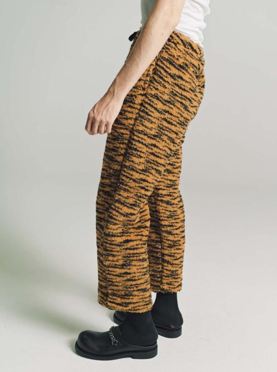  보디 트레이닝/조거 팬츠 보드 울 플리스 스웨트 팬츠 오렌지/블랙 - BODE