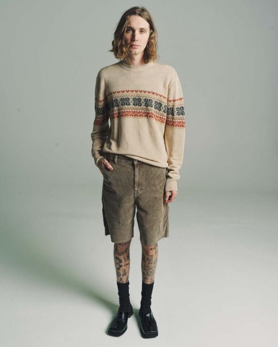  아워레가시 스웨터 우리의 레거시 헴프 베이스 라운드넥 스노우 페어아일 - OUR LEGACY