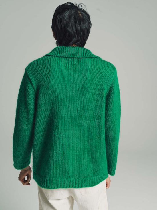  보디 집업 니트 보드 모헤어 알파인 풀오버 그린 - BODE