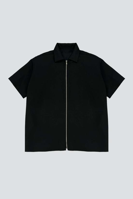  어셈블리 뉴욕 셔츠 어셈블리 수팅 지퍼 캠프 셔츠 블랙 - ASSEMBLY NEW YORK