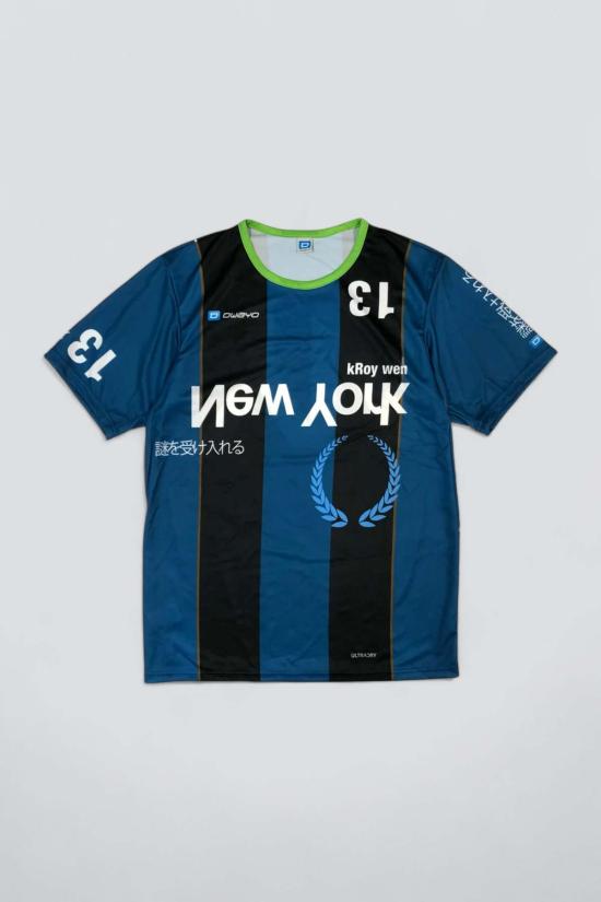  어셈블리 뉴욕 후드 티셔츠 로고 스트라이프 반팔 저지 - ASSEMBLY NEW YORK