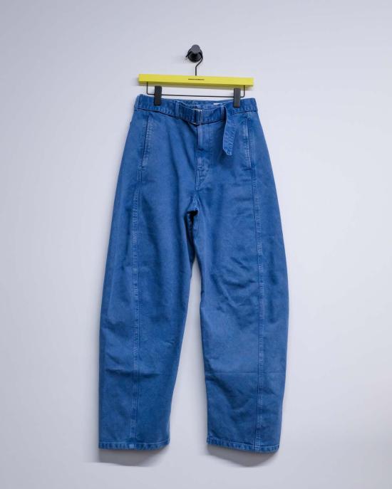  르메르 데님 팬츠 트위스트 벨티드 팬츠 데님 스노우 블루 - LEMAIRE