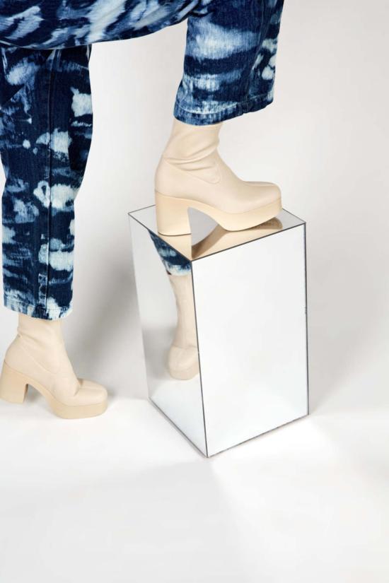  인텐셔널리 블랭크 힐/펌프스 "의도적으로." Marlowe 비건 플랫폼  크림 솔