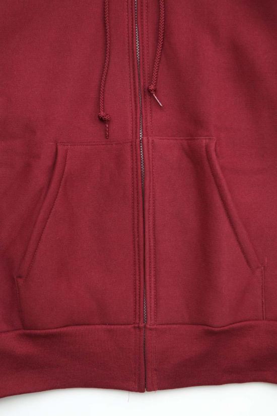  캠버 후드 티셔츠 #231 12온스 헤비웨이트 크로스 니트 지퍼 후드 버건디 - CAMBER