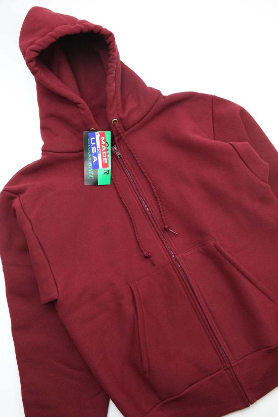  캠버 후드 티셔츠 #231 12온스 헤비웨이트 크로스 니트 지퍼 후드 버건디 - CAMBER