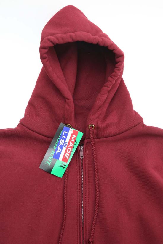  캠버 후드 티셔츠 #231 12온스 헤비웨이트 크로스 니트 지퍼 후드 버건디 - CAMBER