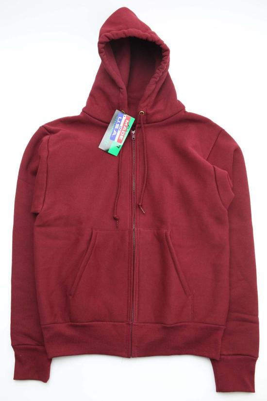  캠버 후드 티셔츠 #231 12온스 헤비웨이트 크로스 니트 지퍼 후드 버건디