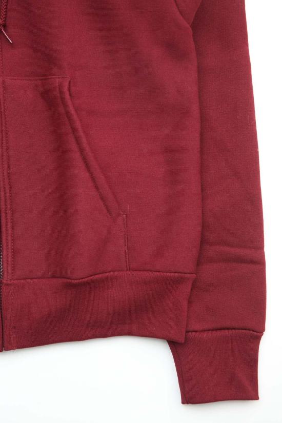  캠버 후드 티셔츠 #231 12온스 헤비웨이트 크로스 니트 지퍼 후드 버건디 - CAMBER