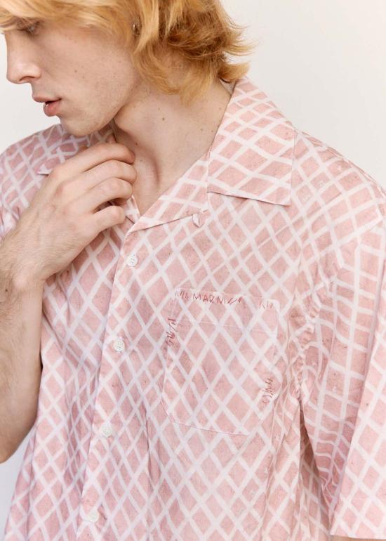  마르니 반팔 셔츠 랜드스케이프 팝린  앤틱 로즈 - MARNI