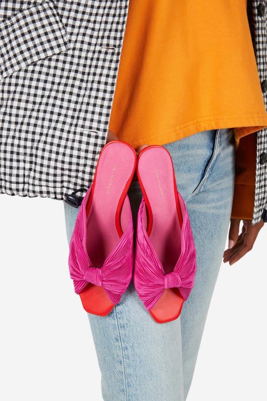  인텐셔널리 블랭크 뮬/슬리퍼 "의도적으로." 커퓨 키튼힐 블랙/플라밍고/그래스 - INTENTIONALLY BLANK