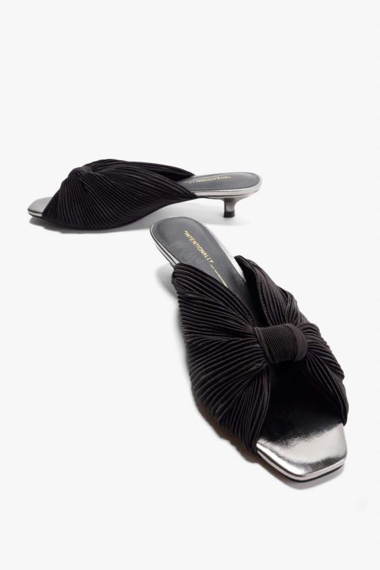  인텐셔널리 블랭크 뮬/슬리퍼 "의도적으로." 커퓨 키튼힐 블랙/플라밍고/그래스