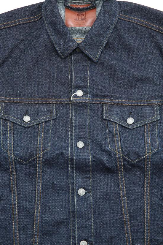  퓨어 블루 재팬 데님 자켓 워븐 사시코 타입3 재킷 인디고/인디고 - PURE BLUE JAPAN