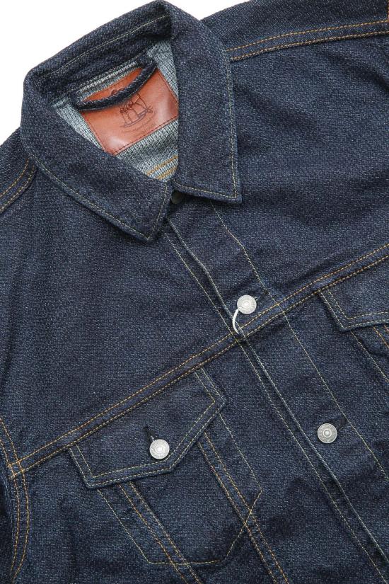  퓨어 블루 재팬 데님 자켓 워븐 사시코 타입3 재킷 인디고/인디고 - PURE BLUE JAPAN