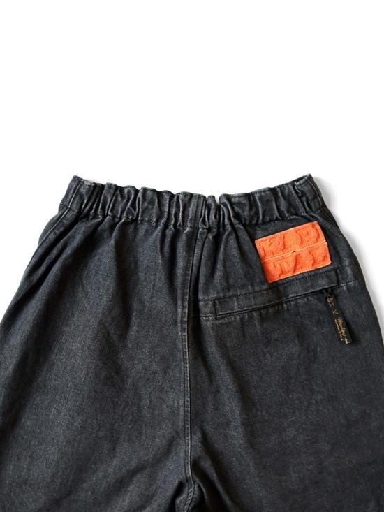  캐피탈 숏팬츠 Kapital 14oz 가공 데님 Nouvelle 셔틀 반바지 블랙 - KAPITAL