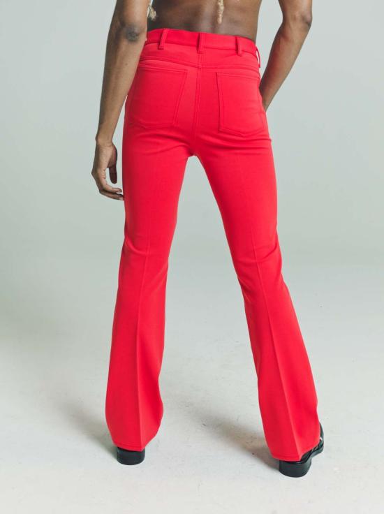  마르니 스트레이트 팬츠 Marni 래커 스트레치 저지 플레어 팬츠 레드 - MARNI