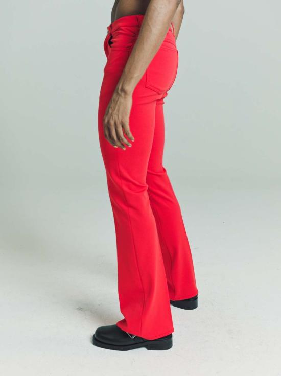  마르니 스트레이트 팬츠 Marni 래커 스트레치 저지 플레어 팬츠 레드 - MARNI