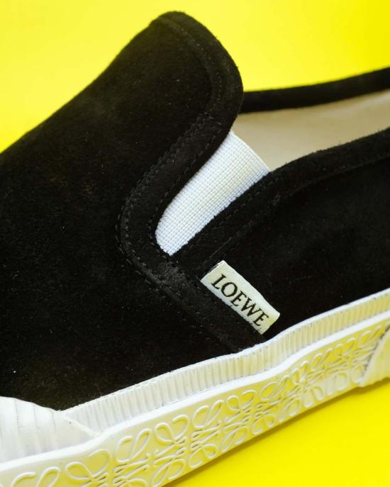  로에베 파울라 이비자 부츠 Paula's Ibiza Loewe 스웨이드 테라 불카 슬립온 스니커즈 블랙 - LOEWE