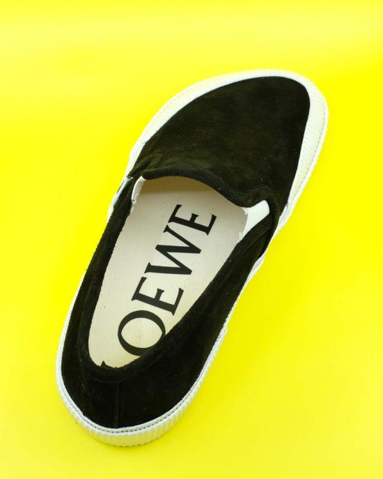  로에베 파울라 이비자 부츠 Paula's Ibiza Loewe 스웨이드 테라 불카 슬립온 스니커즈 블랙 - LOEWE