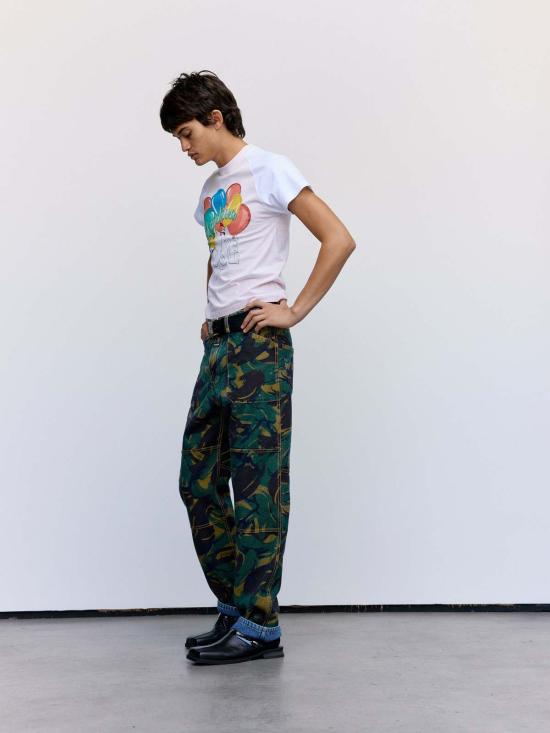  마틴로즈 반팔 티셔츠 마틴 로즈 래글런 쉬런큰 티셔츠 옅은 분홍색 - MARTINE ROSE