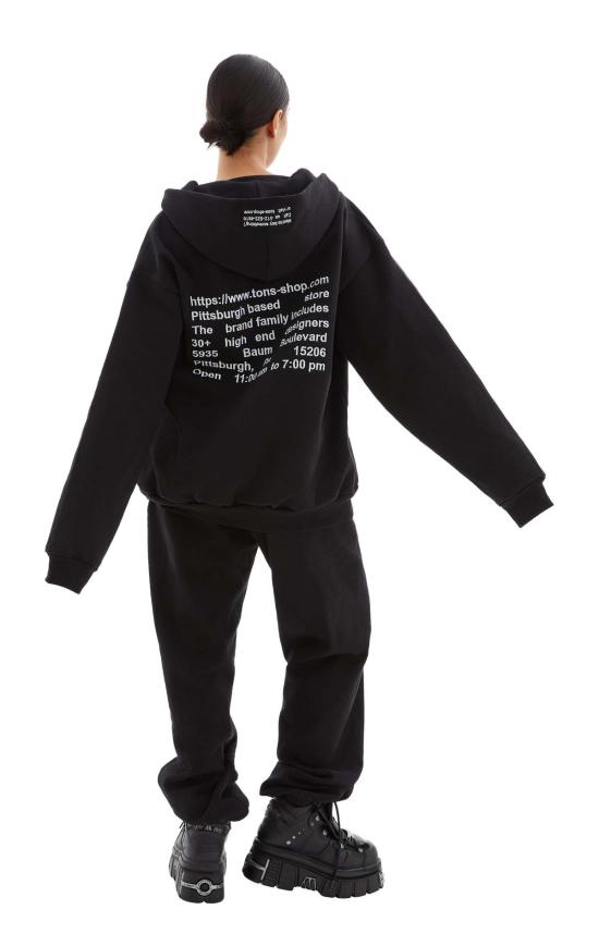  톤즈 자켓 톤스 지퍼업 후드티 블랙 - TONS