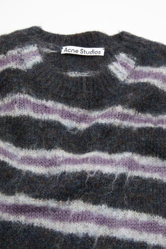  아크네 스튜디오 스웨터 Acne Studios 모헤어 블렌드 점퍼 다크 그레이 멜란지/멀티 - ACNE STUDIOS