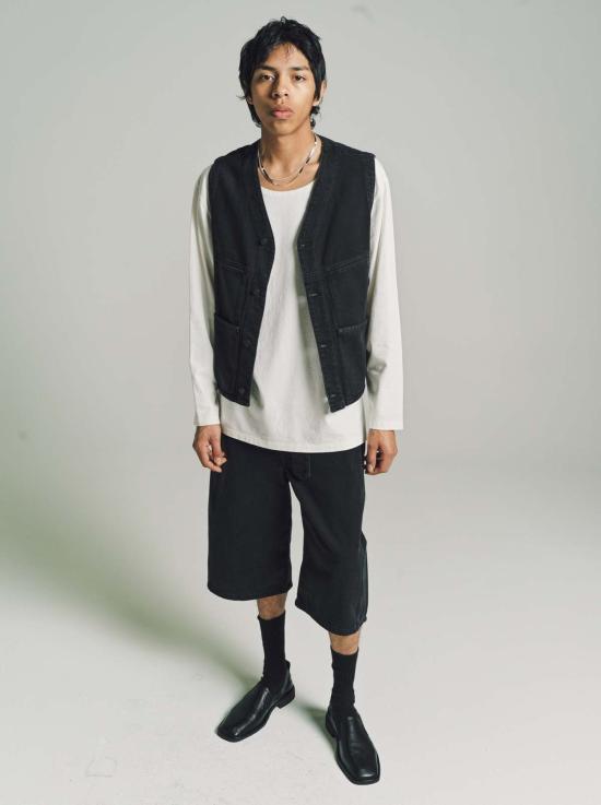  르메르 긴팔 티셔츠 롱슬리브 와이드넥 티셔츠 칠크 - LEMAIRE