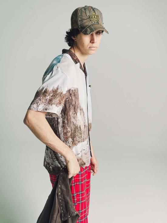  핍스 반팔 셔츠 Phipps Yosemite 사진 프린트 Ecovero 오버사이즈 볼링  프린트 - PHIPPS